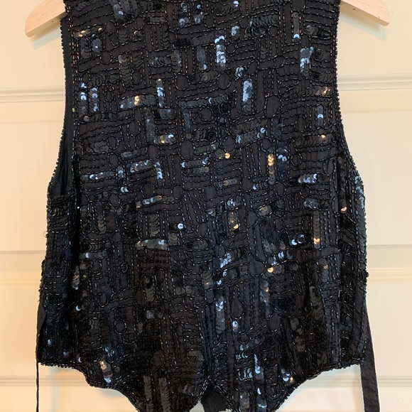 Sweet Sue Beaded Silk Shurg  Vest Size M - Picture 4 of 4